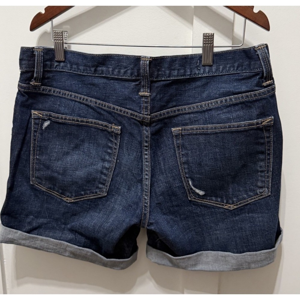 GAP 1969 Sexy Boyfriend Dark Blue Denim Roll Hem Shorts Size 29 Women